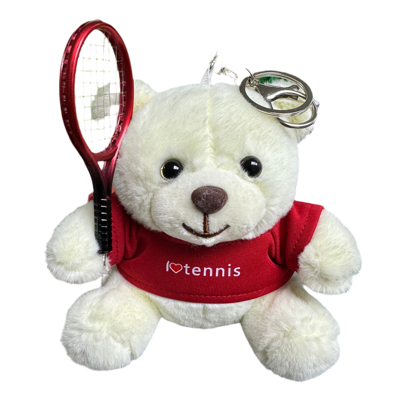 Teddy Bear Tennis Ball / Racket Plush Keychain Keyring - 爱游戏体育-爱游戏|爱游戏官方网站