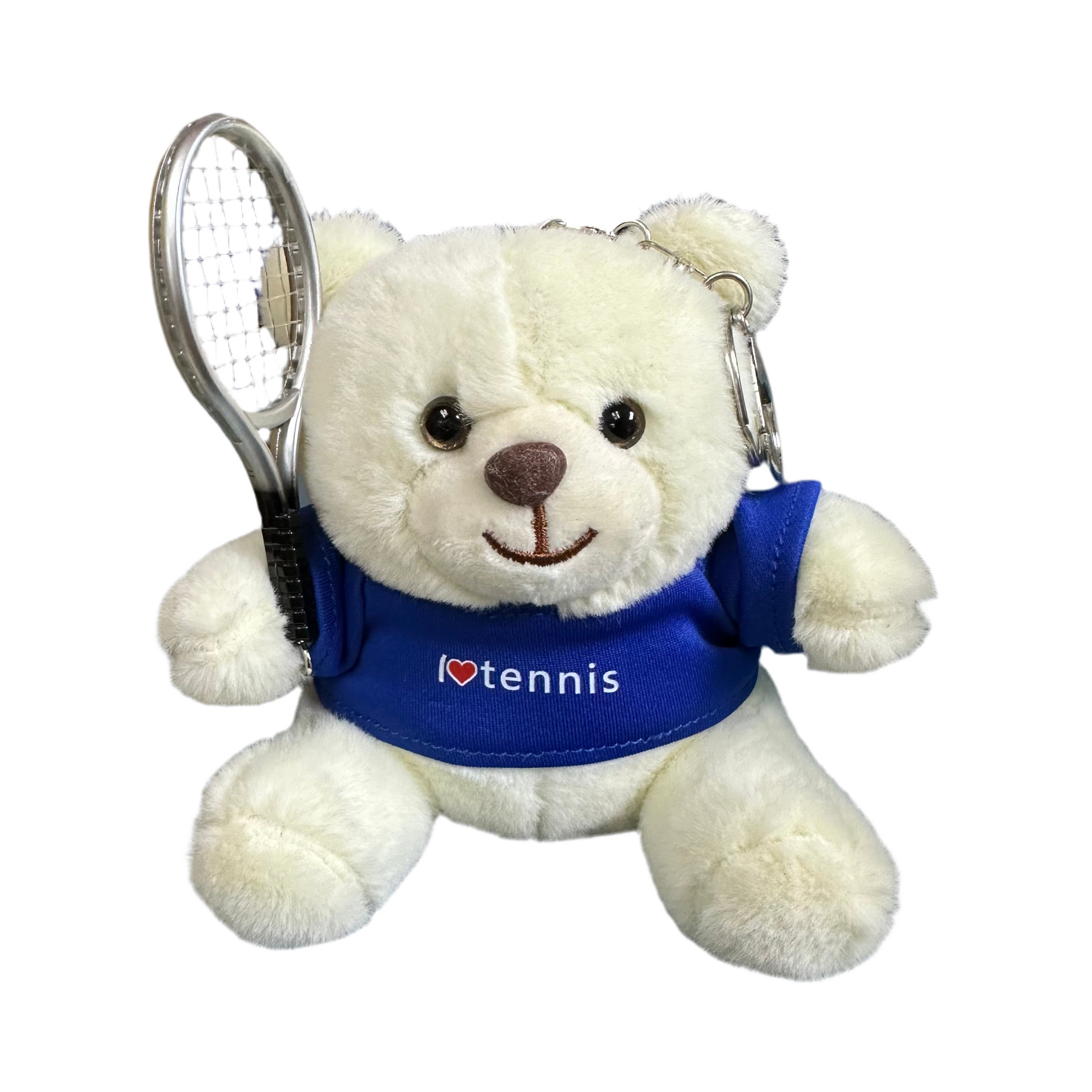 Teddy Bear Tennis Ball / Racket Plush Keychain Keyring - 爱游戏体育-爱游戏|爱游戏官方网站