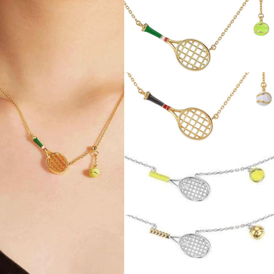 Tennis Racket Necklace (Gold / Silver) - 爱游戏体育-爱游戏|爱游戏官方网站