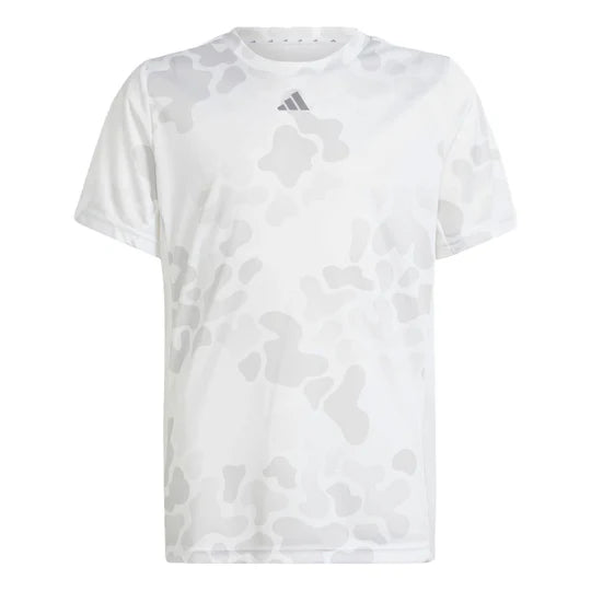 Adidas Junior Kids / Youth Boy’s Dri-Fit Train Essentials Top Tee T-shirt (White-Grey) - 爱游戏体育-爱游戏|爱游戏官方网站
