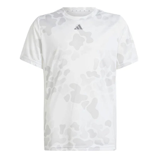 Adidas Junior Kids / Youth Boy’s Dri-Fit Train Essentials Top Tee T-shirt (White-Grey) - 爱游戏体育-爱游戏|爱游戏官方网站