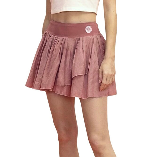 Roland Garros Women’s Pleated Tennis Skirt (Maroon Pink)