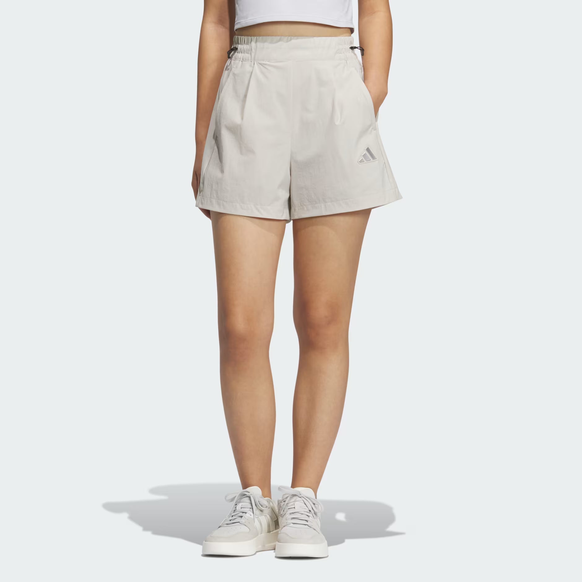 Adidas Women’s Modern Tech Woven Shorts (Beige) - 爱游戏体育-爱游戏|爱游戏官方网站