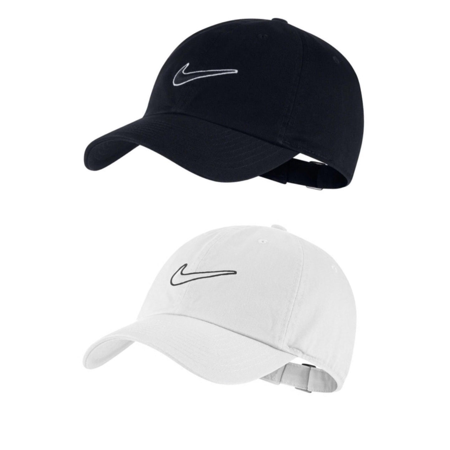 Nike Unisex Heritage 86 Essential Swoosh Cap (Black / White)