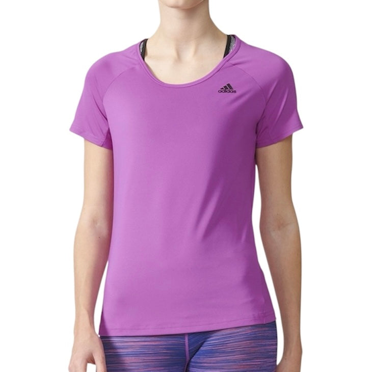 [CLEARANCE] Adidas Women's Dri-Fit Basic Performance Tee Top T-Shirt (Purple)