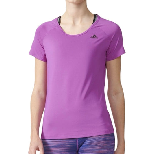 [CLEARANCE] Adidas Women's Dri-Fit Basic Performance Tee Top T-Shirt (Purple)