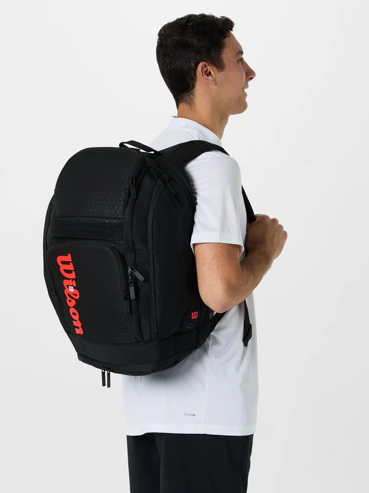Wilson Clash v3 Super Tour Backpack Bag (Black-Red) - 爱游戏体育-爱游戏|爱游戏官方网站