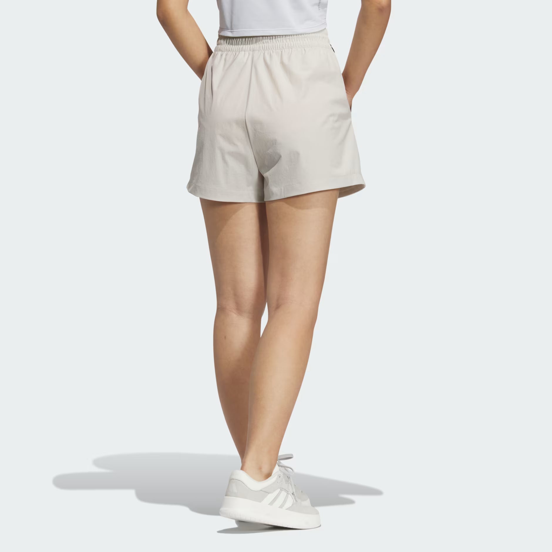 Adidas Women’s Modern Tech Woven Shorts (Beige) - 爱游戏体育-爱游戏|爱游戏官方网站