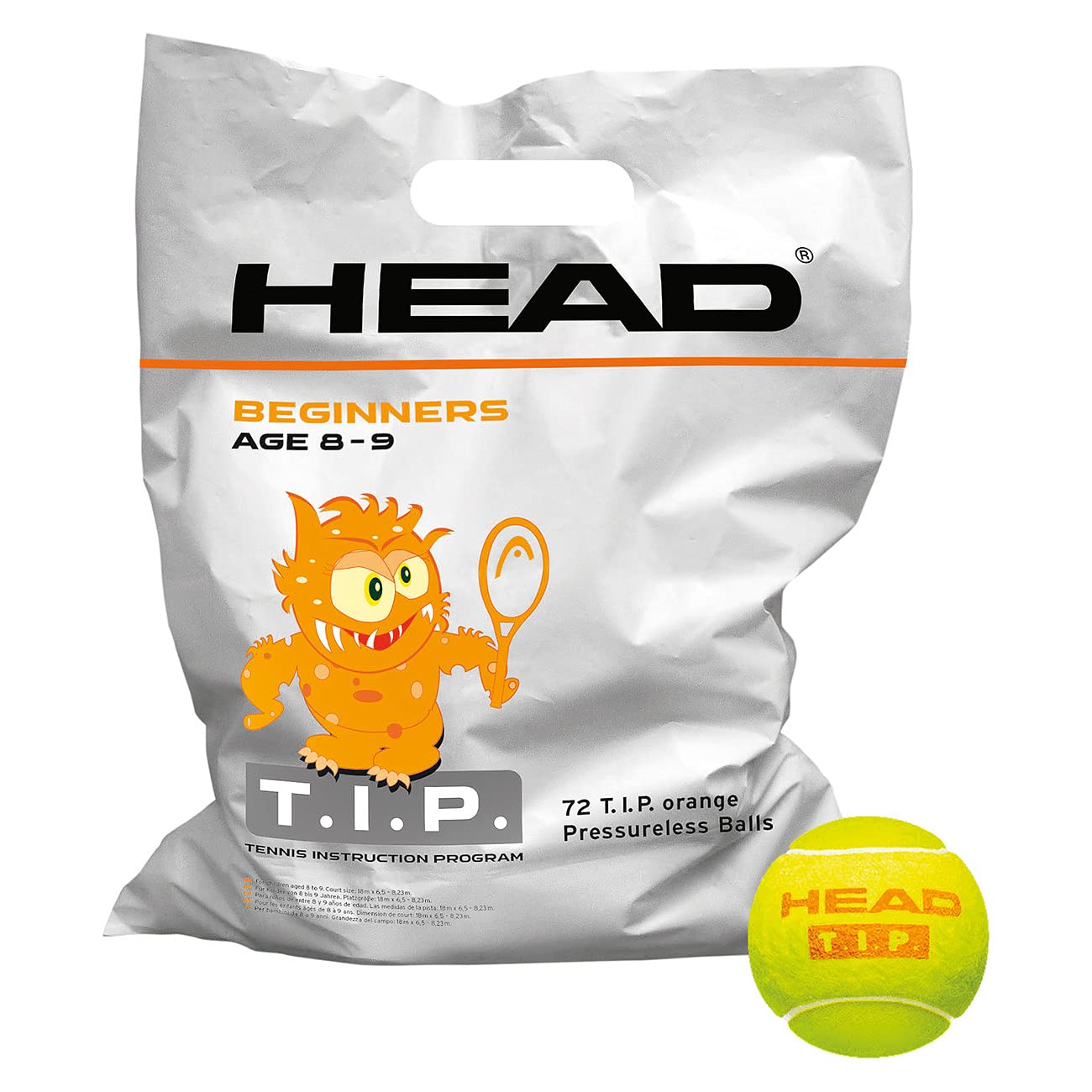 HEAD T.I.P. Orange Tennis Balls Polybag - 72 BALLS