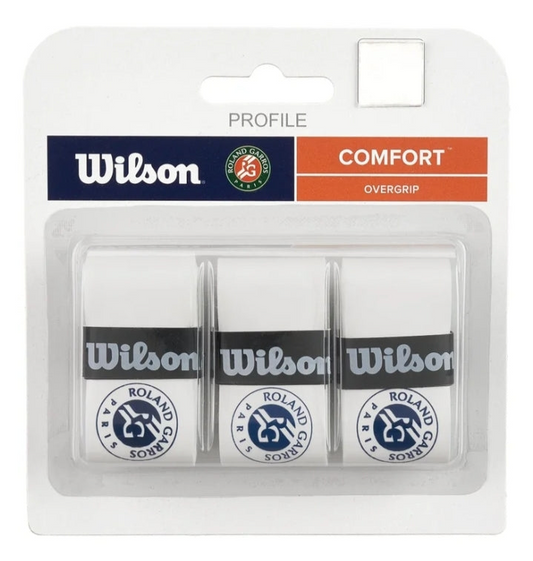 Wilson Roland Garros Profile Overgrip (White-Navy) (3 pieces) - 爱游戏体育-爱游戏|爱游戏官方网站
