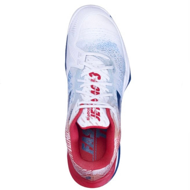 Babolat Jet Mach 3 All Court Men's Tennis Shoes (White-Estate Blue)
