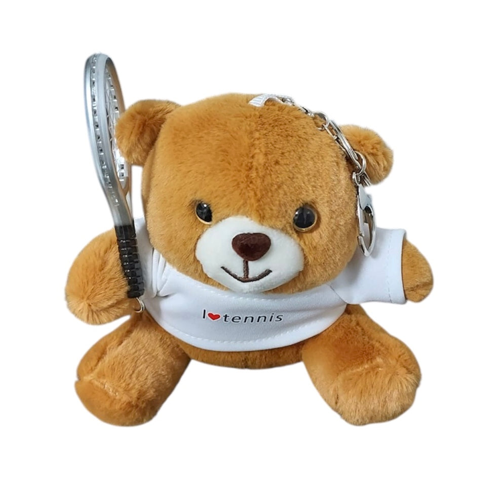 Teddy Bear Tennis Ball / Racket Plush Keychain Keyring - 爱游戏体育-爱游戏|爱游戏官方网站