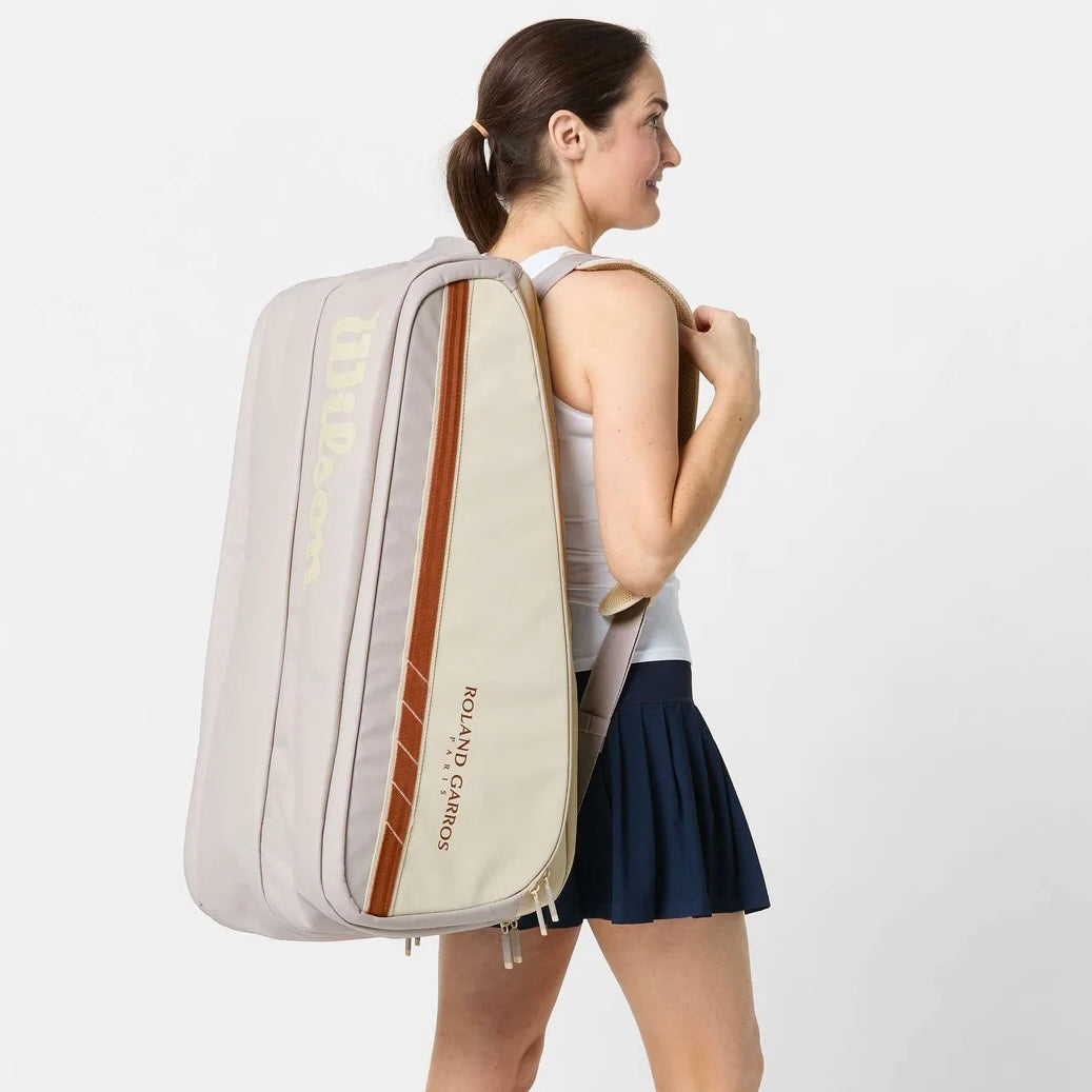 Wilson Roland Garros Super Tour (9 Pack) Racket Bag (Cream) - 爱游戏体育-爱游戏|爱游戏官方网站