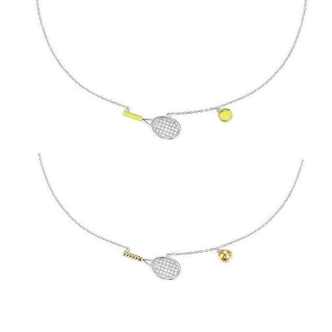 Tennis Racket Necklace (Gold / Silver) - 爱游戏体育-爱游戏|爱游戏官方网站