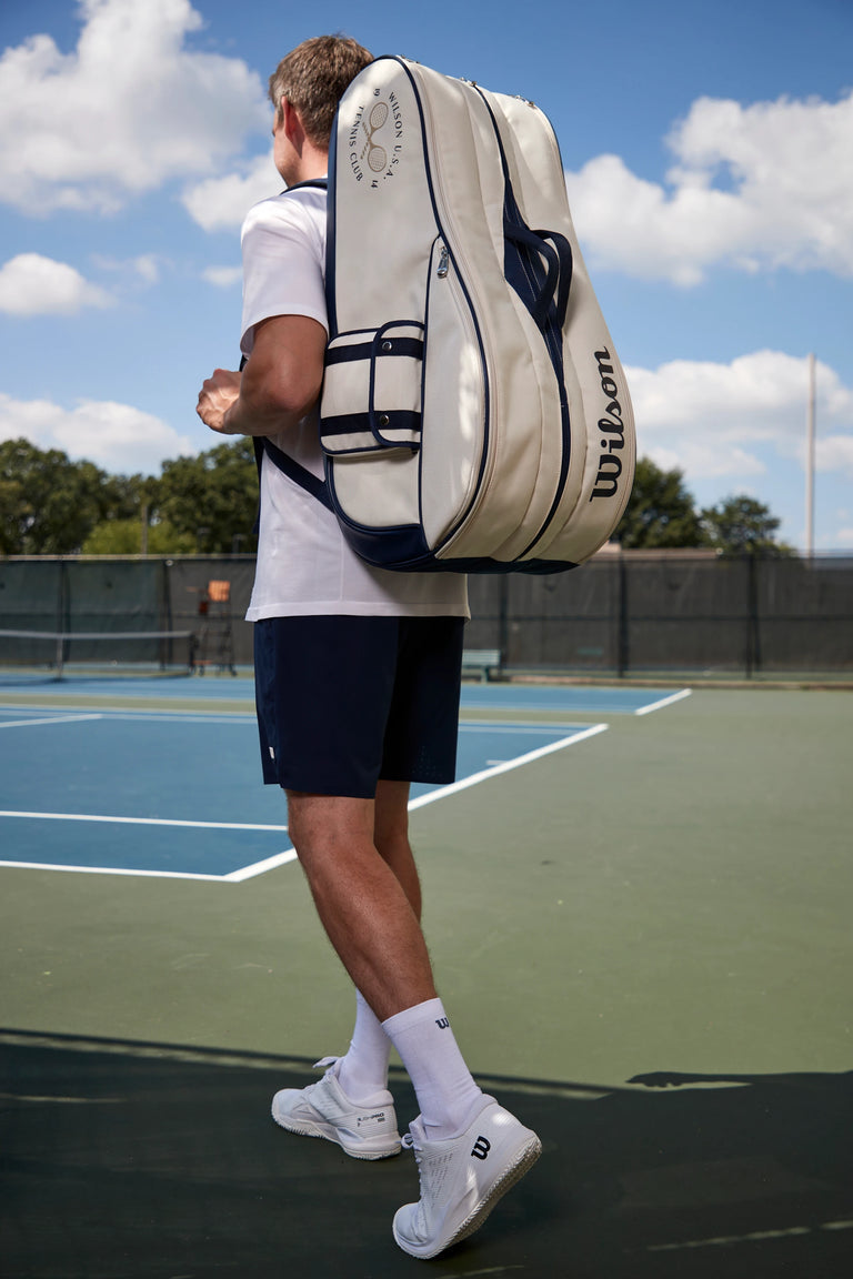 Wilson 1914 Heritage (12 Pack) Racket Bag (Cream-Dark Navy)