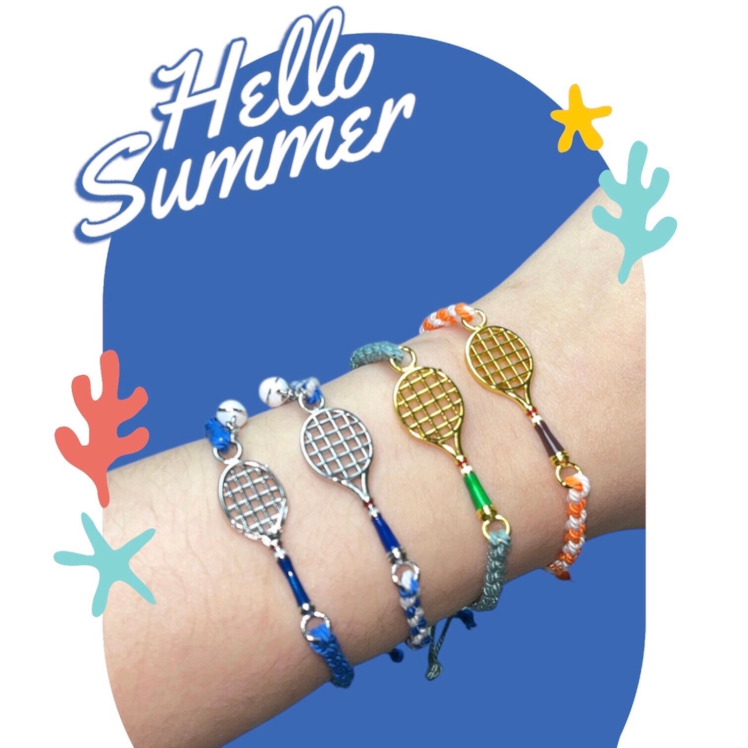 Tennis Racket Adjustable Cord Bracelet - 爱游戏体育-爱游戏|爱游戏官方网站