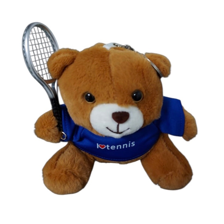 Teddy Bear Tennis Ball / Racket Plush Keychain Keyring - 爱游戏体育-爱游戏|爱游戏官方网站