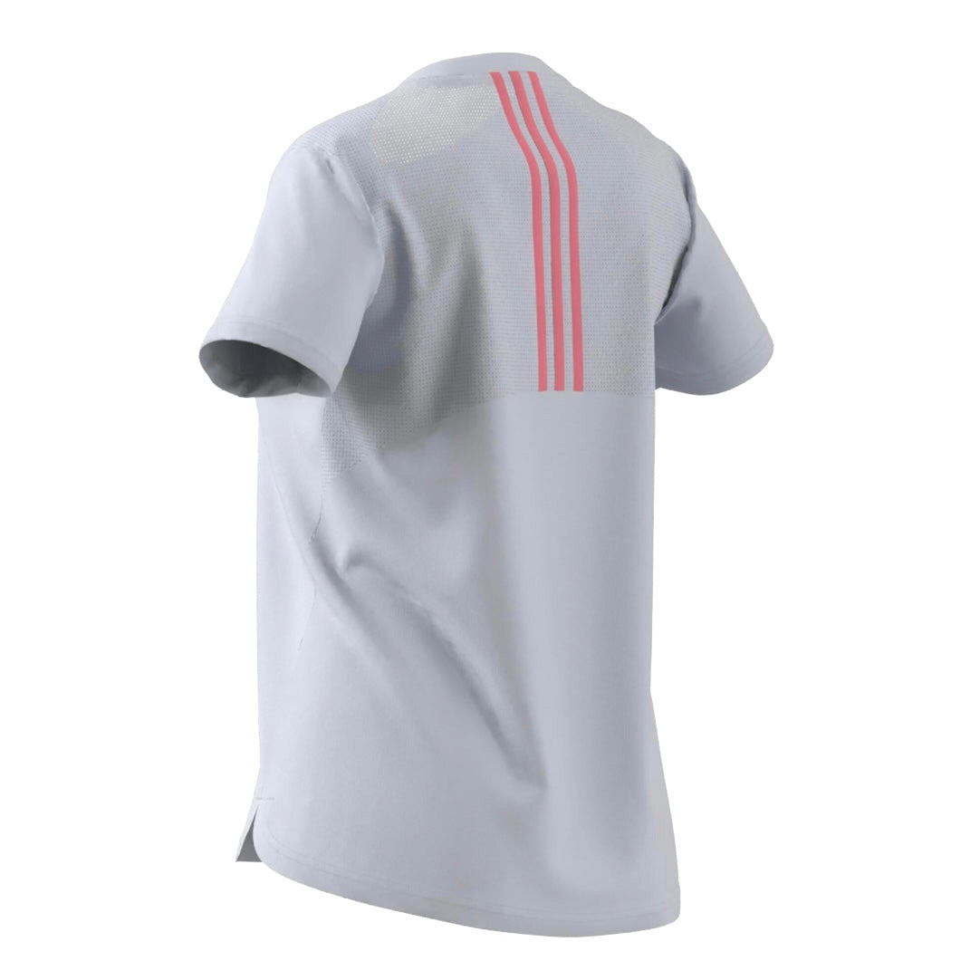 Adidas Women's AEROREADY Designed 2 Move 3-Stripes Top Tee Shirt (Light grey) - 爱游戏体育-爱游戏|爱游戏官方网站