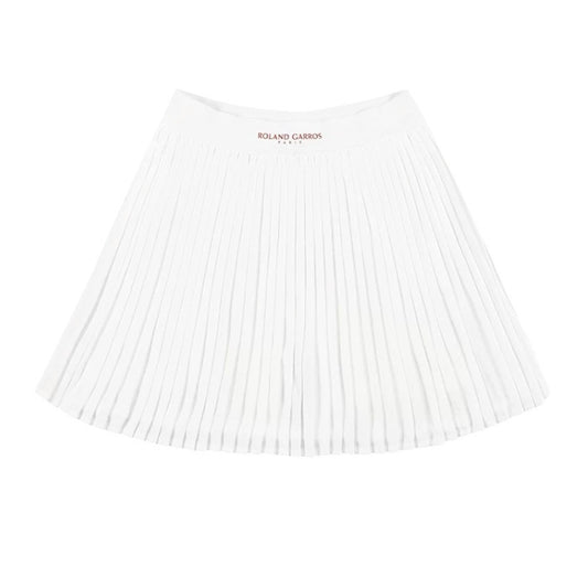 Roland Garros Junior Kids / Youth Girl’s Pleated Skirt (White) - 爱游戏体育-爱游戏|爱游戏官方网站