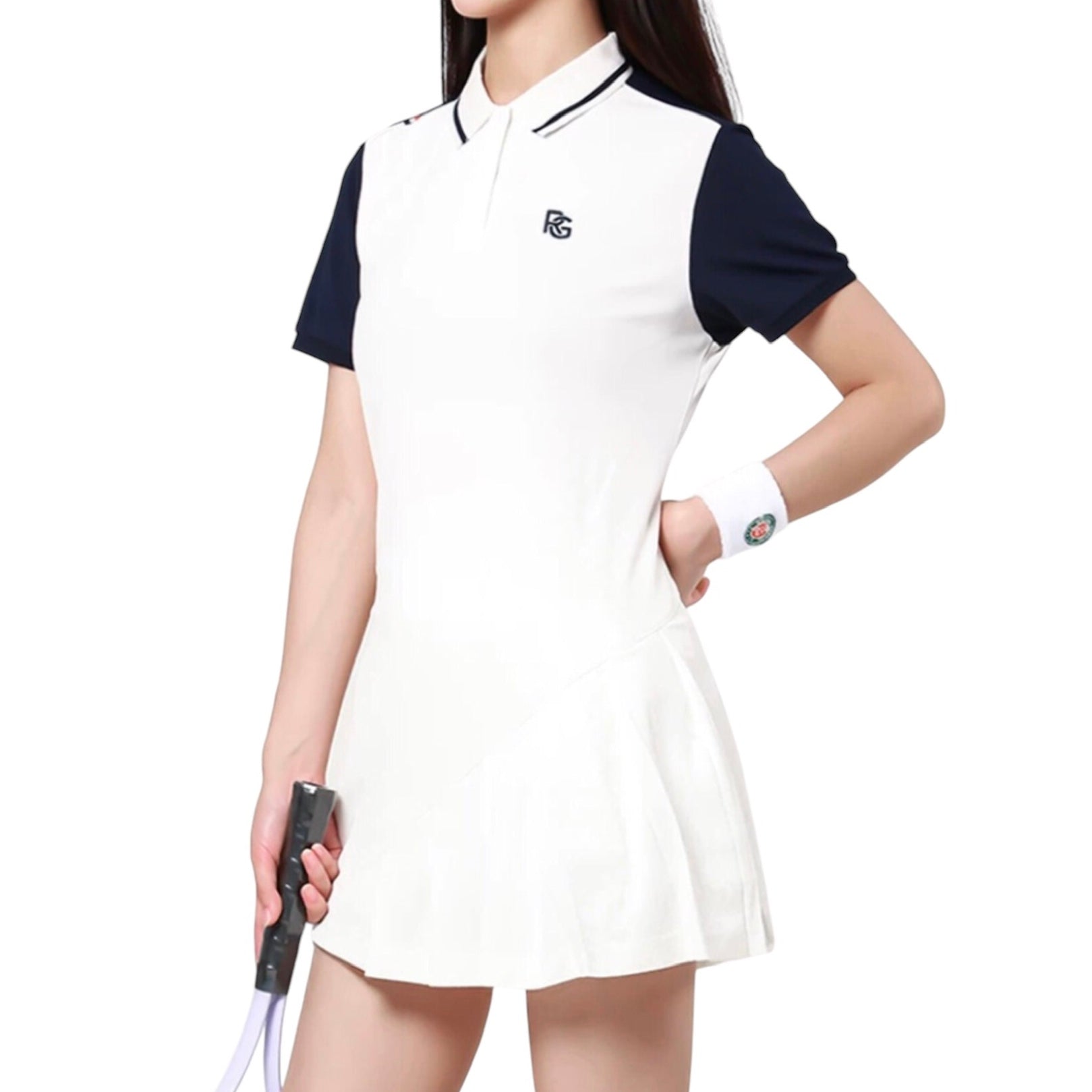 Roland Garros Women’s Logo Dress (White) - 爱游戏体育-爱游戏|爱游戏官方网站