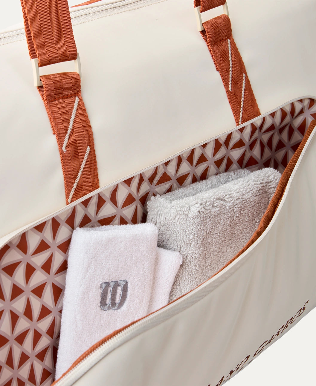 Wilson 2025 Roland Garros Large Duffle Bag (Cream-Clay-Grey) - 爱游戏体育-爱游戏|爱游戏官方网站