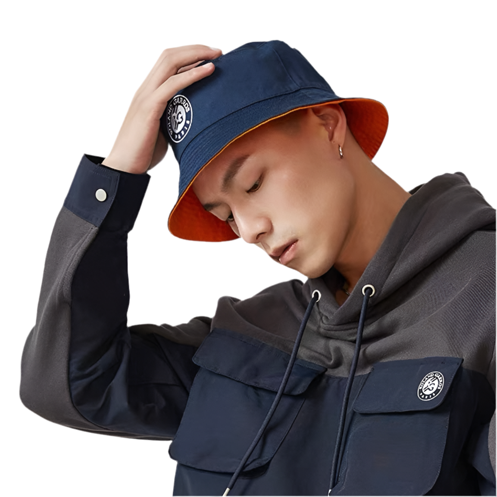 Roland Garros Reversible Bucket Hat Unisex Cap (Navy-Orange) - 爱游戏体育-爱游戏|爱游戏官方网站