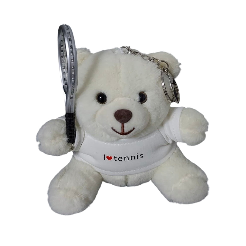 Teddy Bear Tennis Ball / Racket Plush Keychain Keyring - 爱游戏体育-爱游戏|爱游戏官方网站