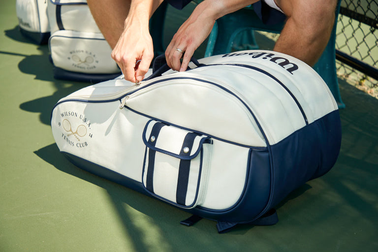 Wilson 1914 Heritage (12 Pack) Racket Bag (Cream-Dark Navy)