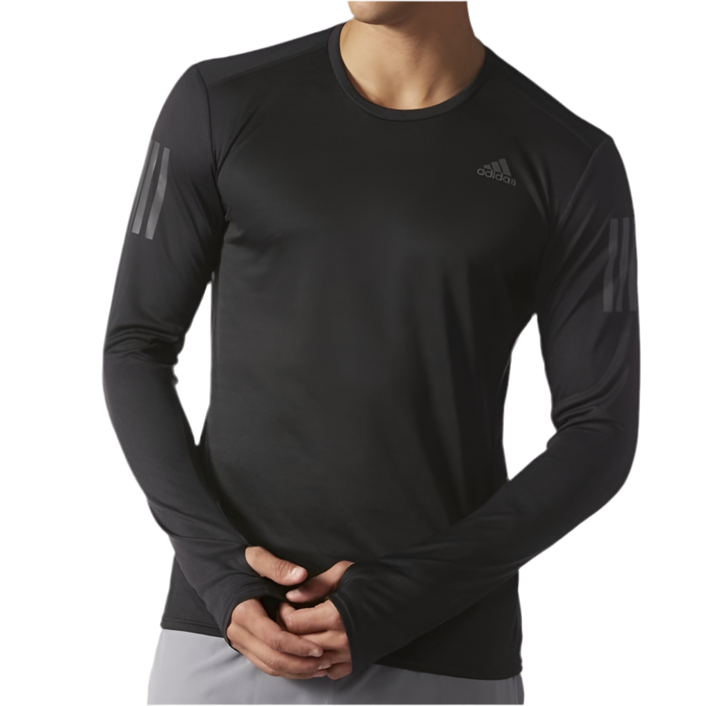 Adidas Men’s Response Tee Top Long Sleeve Shirt (Black) - 爱游戏体育-爱游戏|爱游戏官方网站