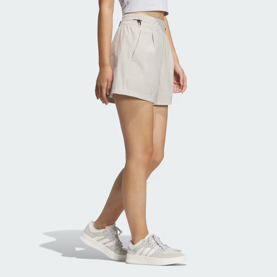 Adidas Women’s Modern Tech Woven Shorts (Beige) - 爱游戏体育-爱游戏|爱游戏官方网站