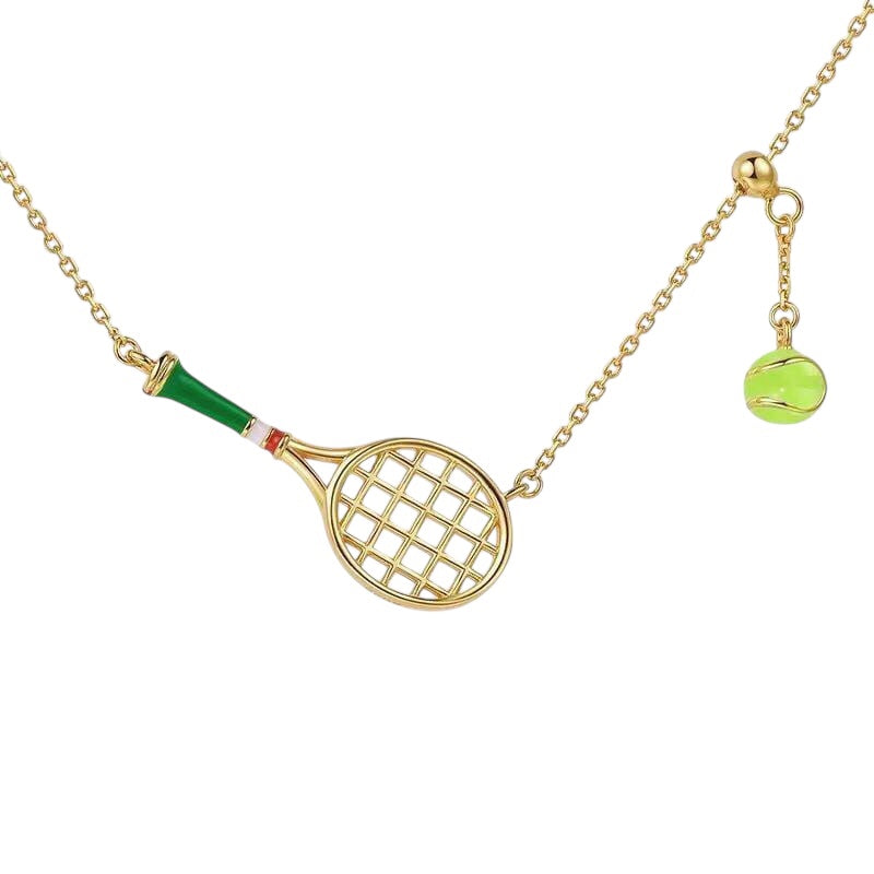 Tennis Racket Necklace (Gold / Silver) - 爱游戏体育-爱游戏|爱游戏官方网站