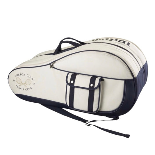 Wilson 1914 Heritage (12 Pack) Racket Bag (Cream-Dark Navy)