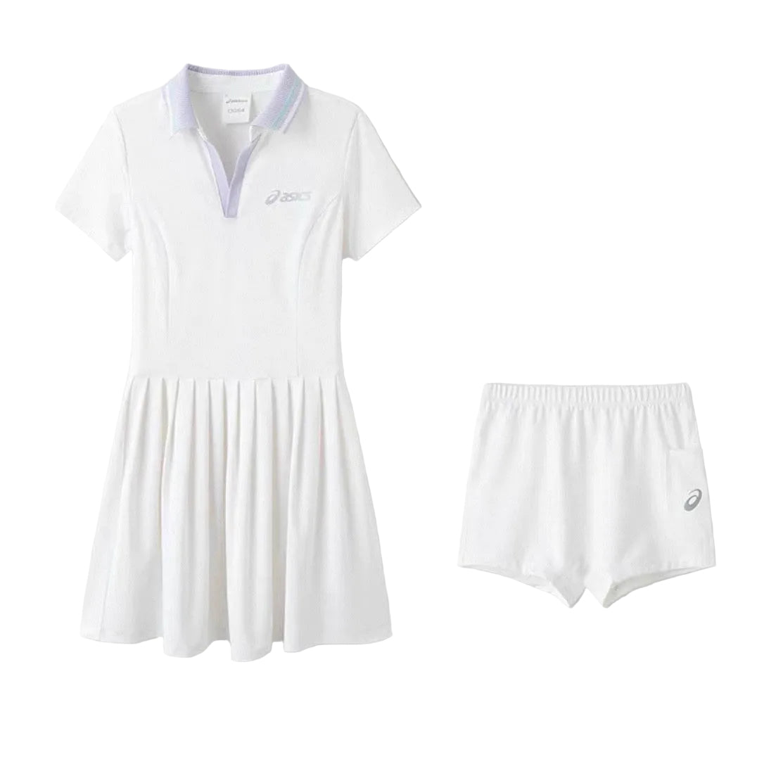 ASICS Junior Kids / Youth Girls Polo Dress (White-Purple)