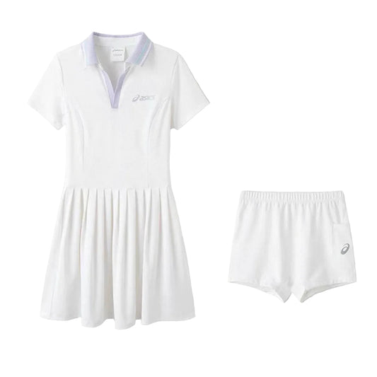 ASICS Junior Kids / Youth Girls Polo Dress (White-Purple)