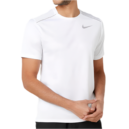Nike Men’s Dri-Fit Miler Running Top Tee Shirt (White)