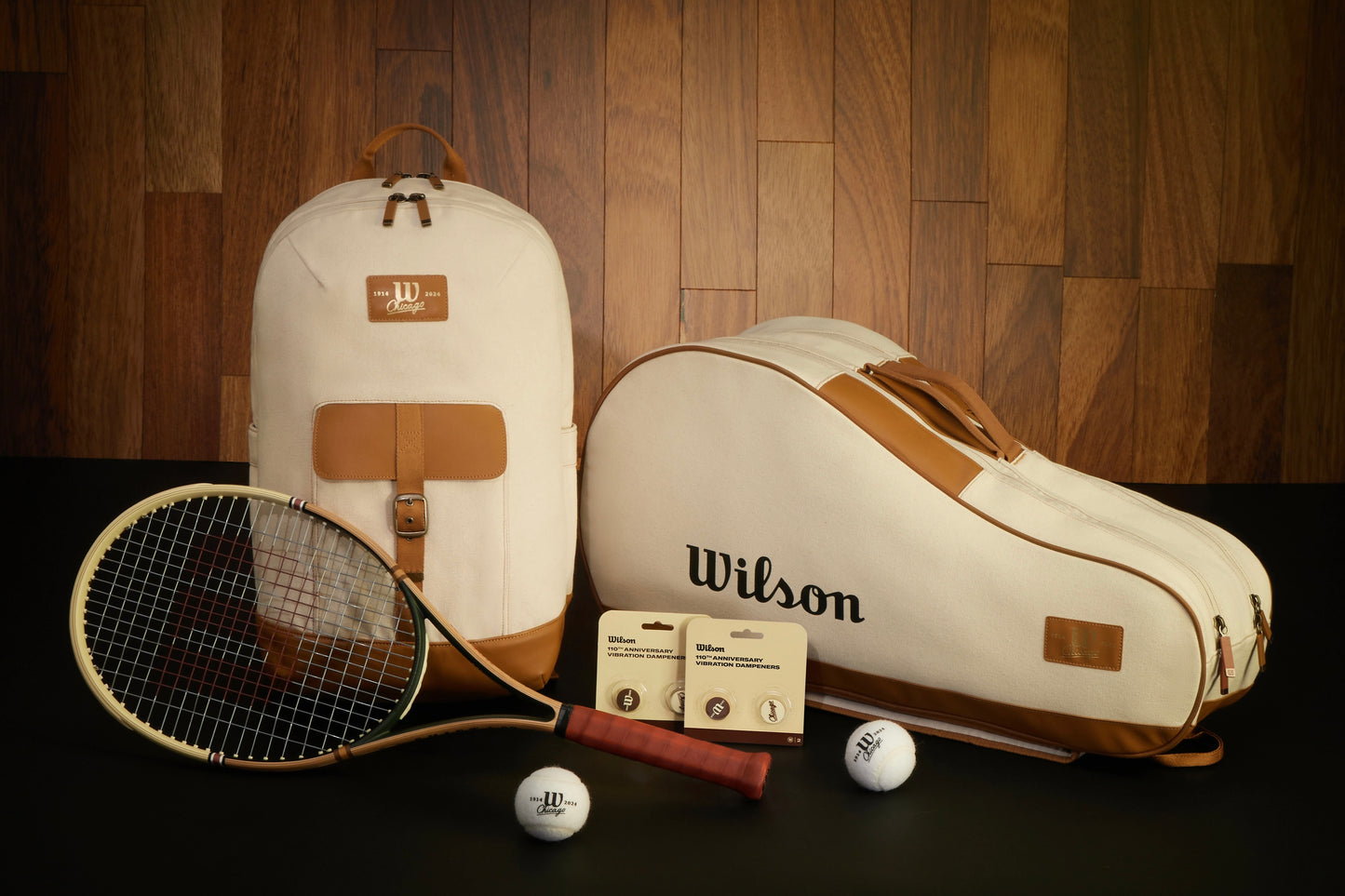 Wilson 110th Anniversary (6 Pack) Racket Bag (Cream-Brown) - 爱游戏体育-爱游戏|爱游戏官方网站
