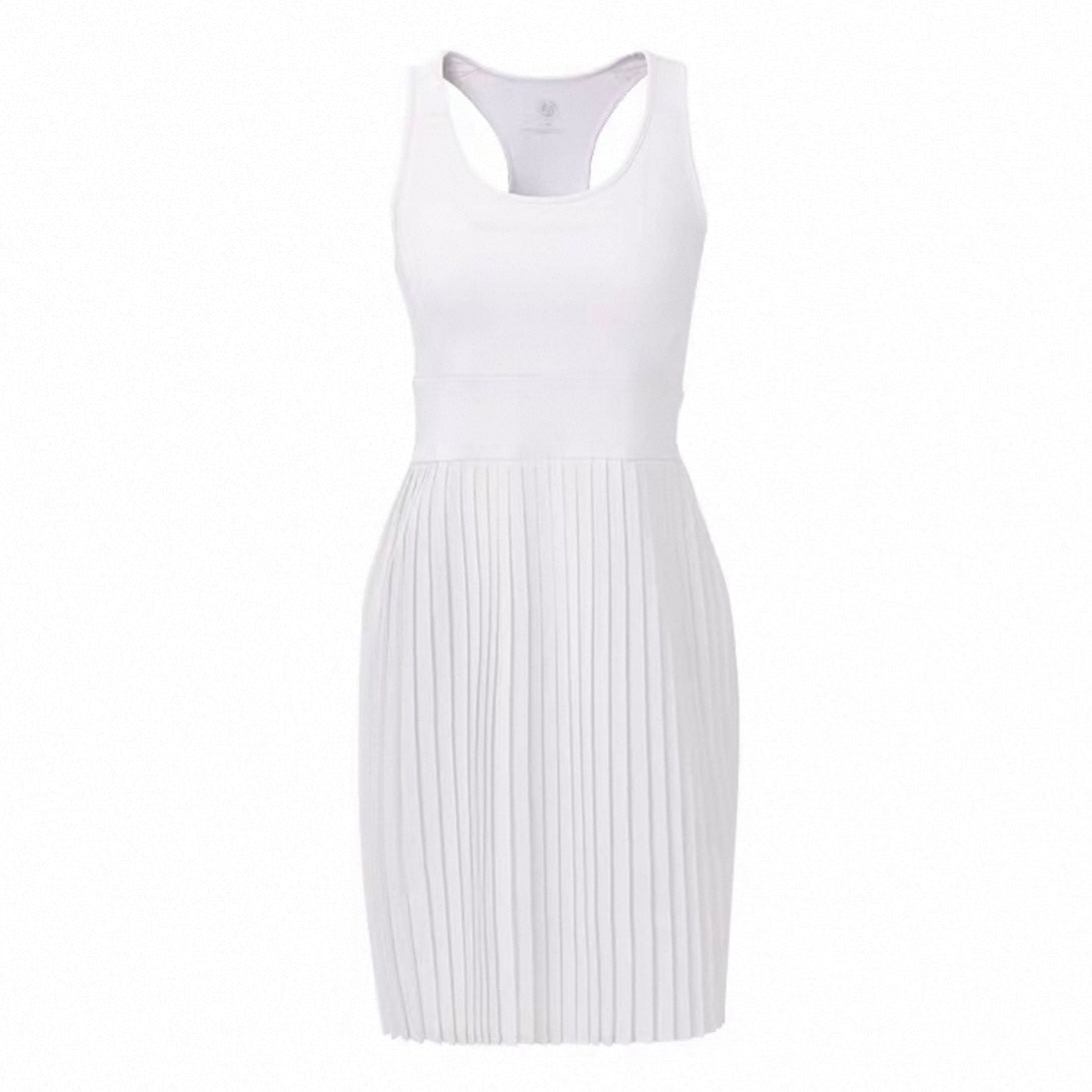 Roland Garros Women’s Pleated Sleeveless Dress (White)