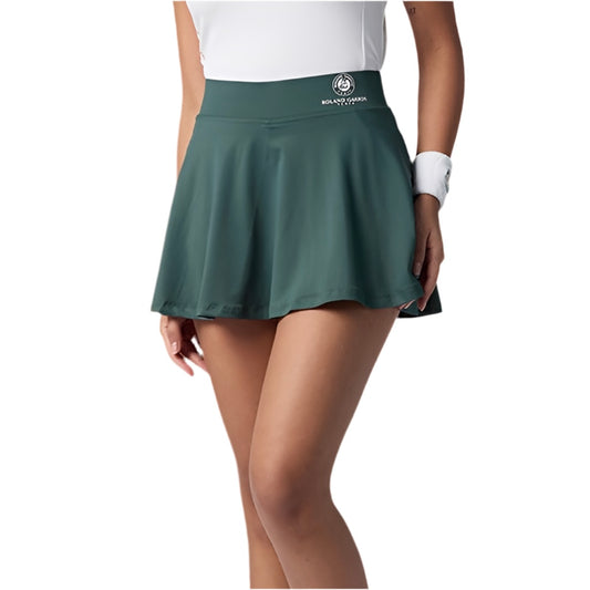 Roland Garros Women’s Flouncy Tennis Skirt (Green) - 爱游戏体育-爱游戏|爱游戏官方网站