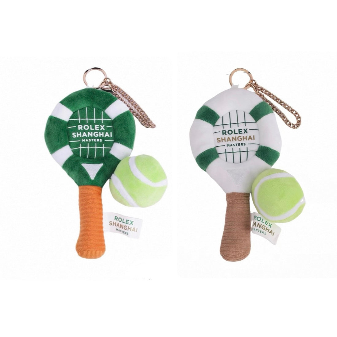 Rolex Shanghai Masters Racket & Tennis Ball Plush Keychain Keyring