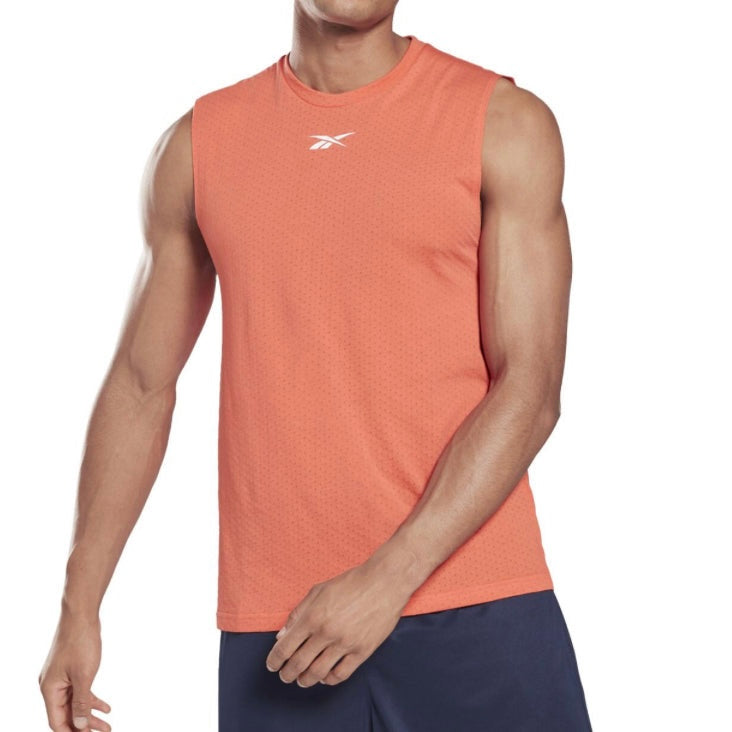 Reebok Men’s Workout Ready Mesh Sleeveless Tank Top Tee Shirt (Orange) - 爱游戏体育-爱游戏|爱游戏官方网站