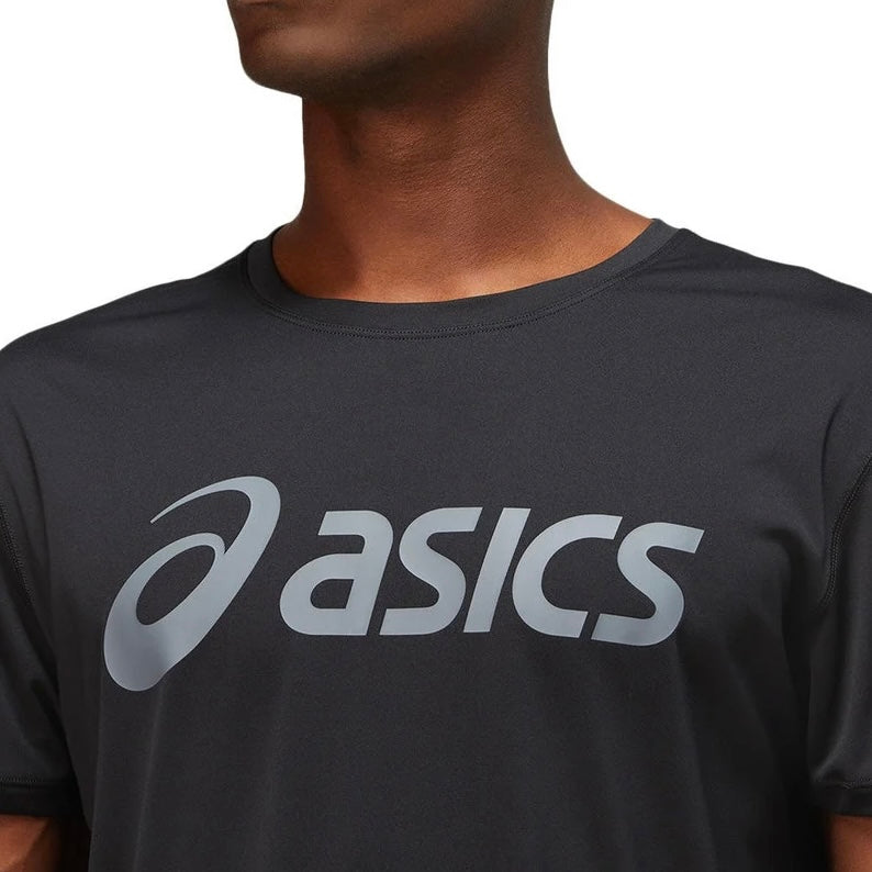 ASICS Men’s Dri-Fit Silver Tee Top Shirt (Black-Grey)