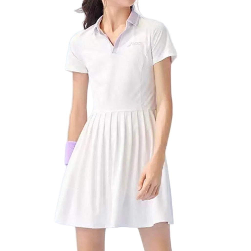 ASICS Junior Kids / Youth Girls Polo Dress (White-Purple)