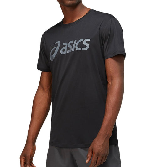 ASICS Men’s Dri-Fit Silver Tee Top Shirt (Black-Grey)