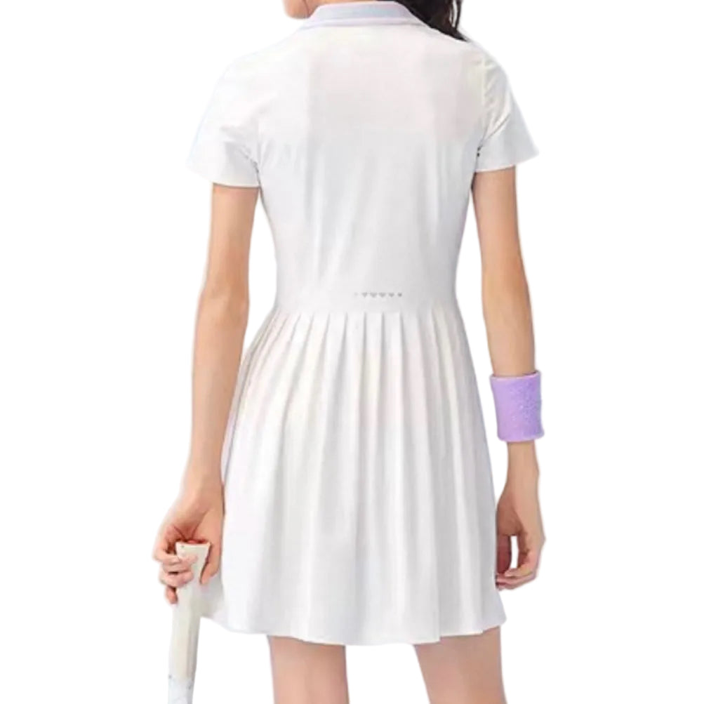 ASICS Junior Kids / Youth Girls Polo Dress (White-Purple)