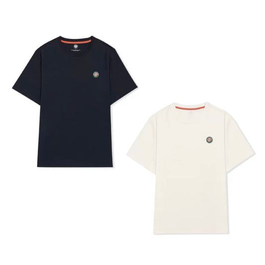 Roland Garros Men’s Cotton Top Tee Shirt (Navy / White)