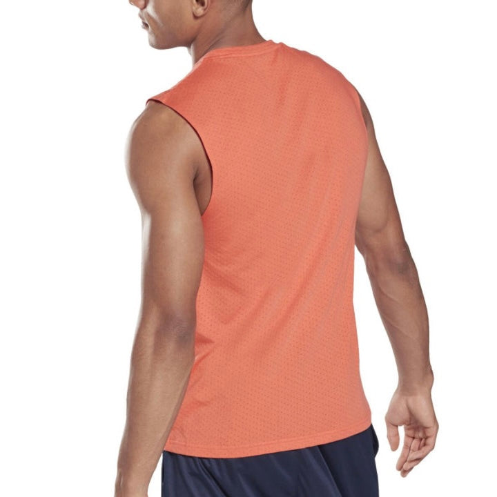 Reebok Men’s Workout Ready Mesh Sleeveless Tank Top Tee Shirt (Orange) - 爱游戏体育-爱游戏|爱游戏官方网站
