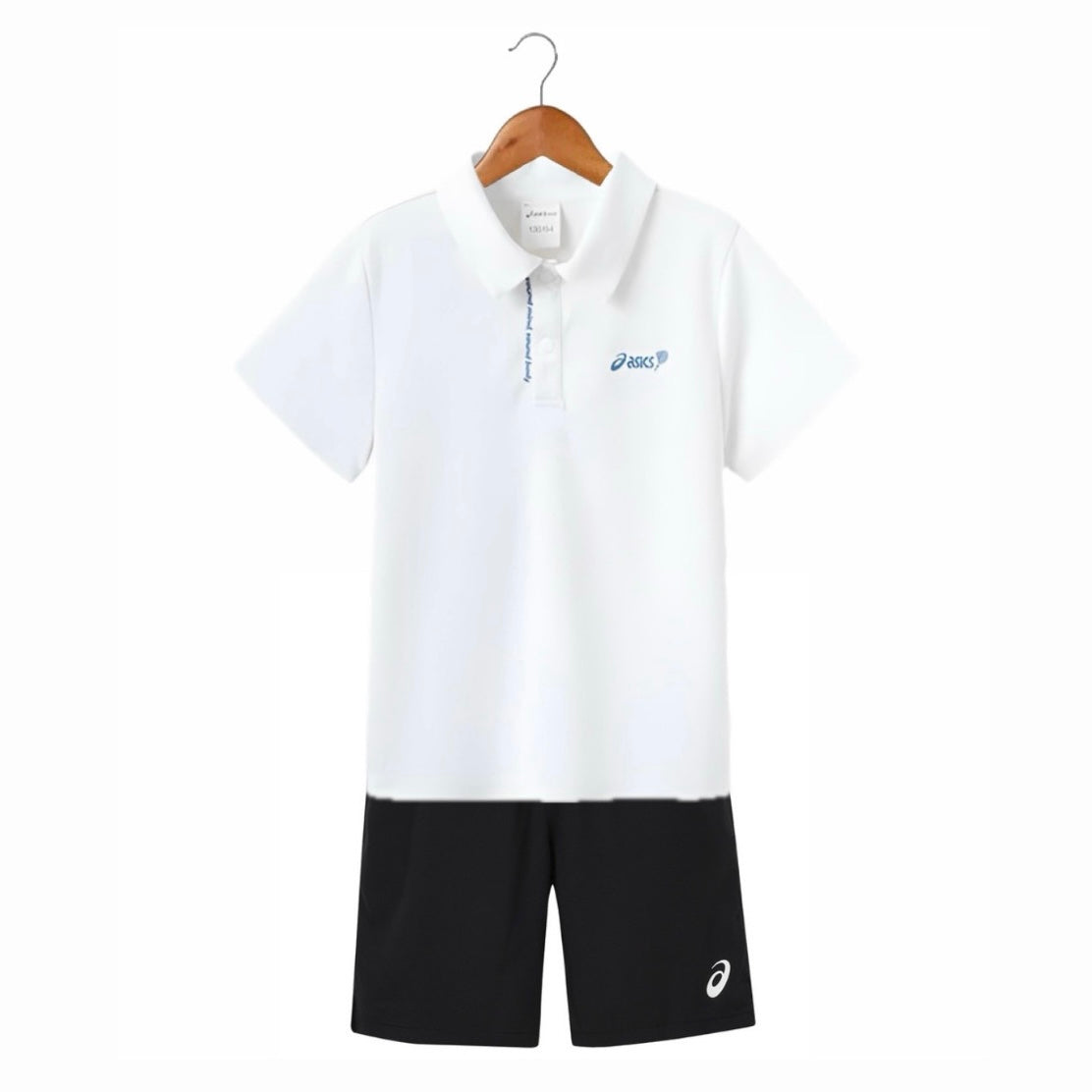 ASICS Junior Kids / Youth Unisex Dri-FIT Polo Top Tee T-Shirt and Shorts Set (White-Black) - 爱游戏体育-爱游戏|爱游戏官方网站