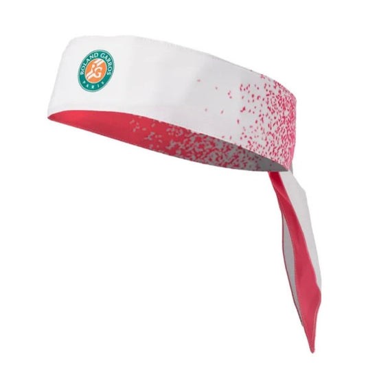 Roland Garros Performance Reversible Head Tie Bandana (White-pink)