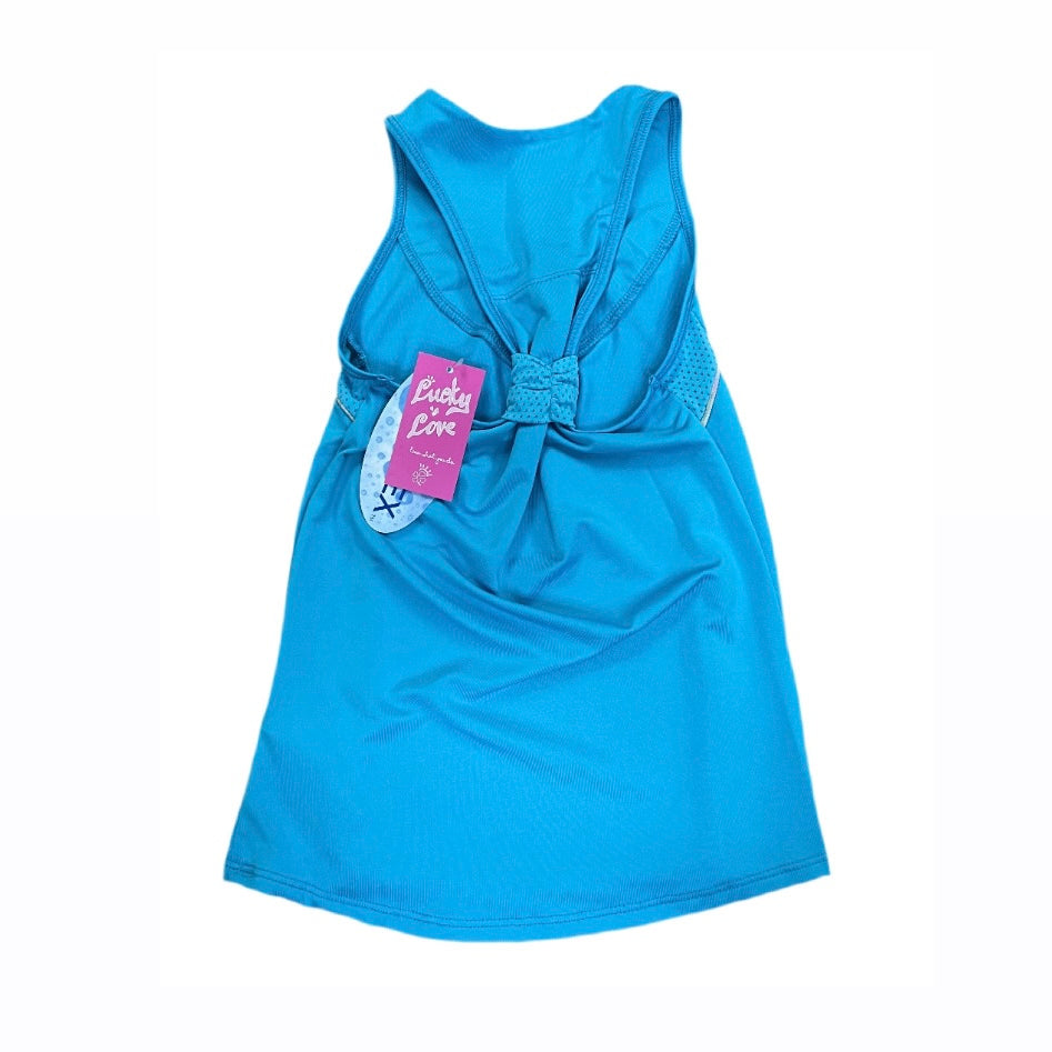 [CLEARANCE] Lucky in Love Kids Junior Girls V-Neck Tank Top (Sky blue) - 爱游戏体育-爱游戏|爱游戏官方网站