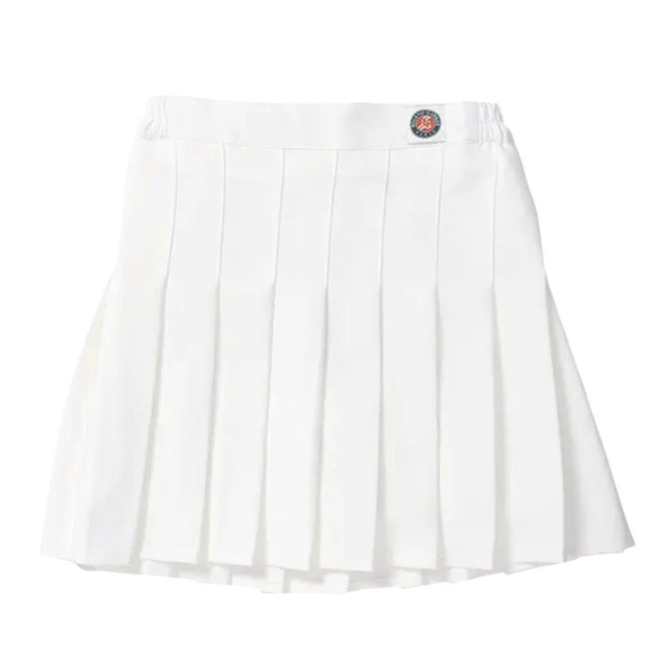 Roland Garros Junior Kids / Youth Girl’s Logo Pleated Skirt (White)